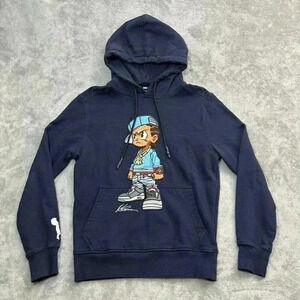 The Boondocks Hoodie Mens Small Blue Riley deKryptic Aaron McGruder Sweater